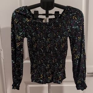 Thereabouts Girls Celestial Smocked Peplum Top Size 16 Boho Witchy